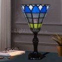 European Table Lamp Coloured Glass Beside Lamp