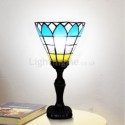 European Table Lamp Coloured Glass Beside Lamp