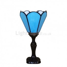 Stained Glass Desk Lamps Retro Glass Bedside Table Lights Blue