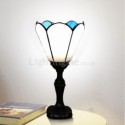 Stained Glass Table Lamp White Glass Shade Antique Style