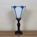 Stained Glass Table Lamp White Glass Shade Antique Style