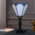 Stained Glass Table Lamp White Glass Shade Antique Style
