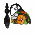 Flower Pattern Wall Sconce Wall Light Stained Glass Shade Restaurant