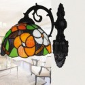 Flower Pattern Wall Sconce Wall Light Stained Glass Shade Restaurant