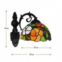 Flower Pattern Wall Sconce Wall Light Stained Glass Shade Restaurant