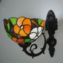 Flower Pattern Wall Sconce Wall Light Stained Glass Shade Restaurant