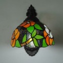 Flower Pattern Wall Sconce Wall Light Stained Glass Shade Restaurant