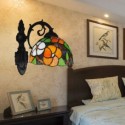 Flower Pattern Wall Sconce Wall Light Stained Glass Shade Restaurant