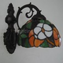 Flower Pattern Wall Sconce Wall Light Stained Glass Shade Restaurant