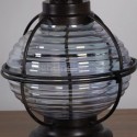 Table Lamp American Glass Bedside Lamp Cotton Linen Fabric Lampshade