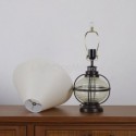 Table Lamp American Glass Bedside Lamp Cotton Linen Fabric Lampshade