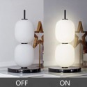 Glass Table Lamp Modern Simple Lantern Desk Lamp With 2 Lights