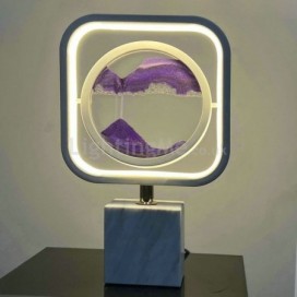 Bedside Table Lamp 3D Quicksand Art Sand Scene Glass Night Light