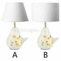 Fabric Table Lamp Minimalist Bird Ceramic Table Light