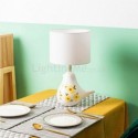 Fabric Table Lamp Minimalist Bird Ceramic Table Light