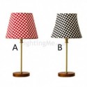 Modern Table Lamp Plaid Fabric Lampshade Table Light