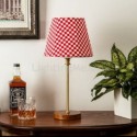 Modern Table Lamp Plaid Fabric Lampshade Table Light