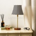 Modern Table Lamp Plaid Fabric Lampshade Table Light