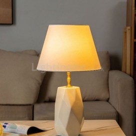 American Fabric Table Lamp Faceted Ceramic Table Light