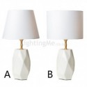 American Fabric Table Lamp Faceted Ceramic Table Light
