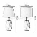 American Fabric Table Lamp Faceted Ceramic Table Light