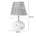 Chinese Fabric Table Lamp Clay Jar Ceramic Table Light