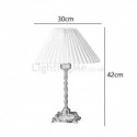 Fabric Table Lamp American Style Pleated Desk Light