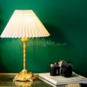 Fabric Table Lamp American Style Pleated Desk Light