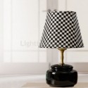 Minimalist Table Lamp Plaid Fabric Lampshade Table Light