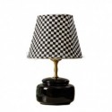 Minimalist Table Lamp Plaid Fabric Lampshade Table Light