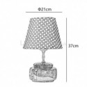 Minimalist Table Lamp Plaid Fabric Lampshade Table Light