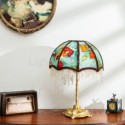 Fabric Table Lamp American Pearl Tassel Table Light