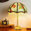 Fabric Table Lamp American Pearl Tassel Table Light