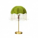 Fabric Table Lamp French Matcha Green Pearl Table Light