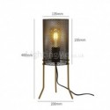 Black Table Lamp Retro Bedside Lamp Wrought Iron Paint Grid Lampshade Desk Light