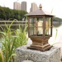 Chinese Outdoor Light Waterproof Black Square Mesh Frame Post Table lamp