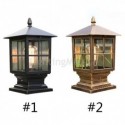 Chinese Outdoor Light Waterproof Black Square Mesh Frame Post Table lamp
