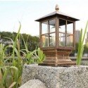 Chinese Outdoor Light Waterproof Black Square Mesh Frame Post Table lamp