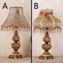 European Table Lamp Bedside Light Creative Fabric Resin Desk Lamp