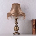 European Retro Desk Light Creative Warm Bedside Carved Table Lamp