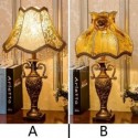 European Retro Table Lamp Creative Warm Bedside Carved Desk Light