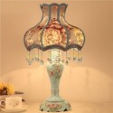 European Table Lamp Bedside Light Fabric Resin Desk Light