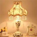 European Table Lamp Bedside Light Fabric Resin Desk Light