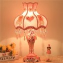 European Table Lamp Bedside Light Fabric Resin Desk Light