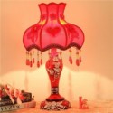 European Table Lamp Bedside Light Fabric Resin Desk Light