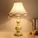 European Table Lamp Bedside Light Modern Fabric Resin Desk Light