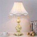 European Table Lamp Bedside Light Modern Fabric Resin Desk Light