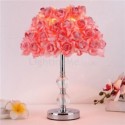 European Crystal Table Lamp Rose Flower Bedside Lamp Wedding Party Decoration Light