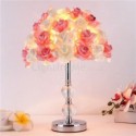 European Crystal Table Lamp Rose Flower Bedside Lamp Wedding Party Decoration Light