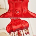 European Resin Table Lamp Romantic Red Bedside Table Light